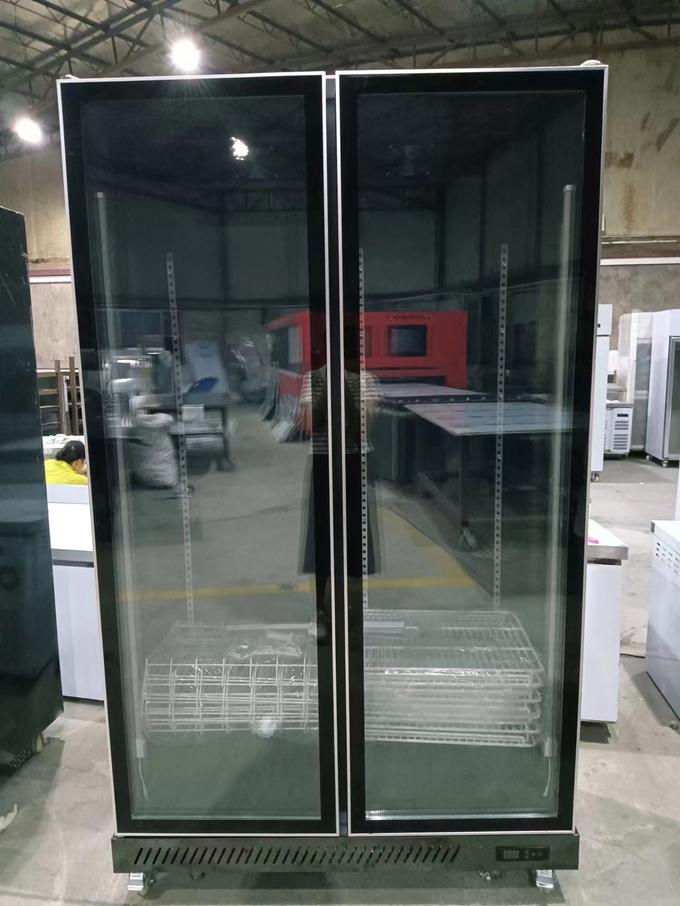2 glazen deuren drank displays koelkast commerciële rechtopstaande koelkast 0