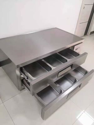 6-laden Tellertafel Commercieel roestvrij staal Teller Chiller laden Koelkast Werkbank