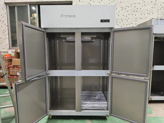 Commerciële rechtopstaande koelkast voor keuken ventilator koelsysteem roestvrijstalen koelkast