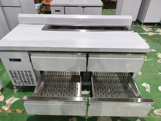 Commerciële koelkast 4 laden met backsplash gepersonaliseerde keuken tafel