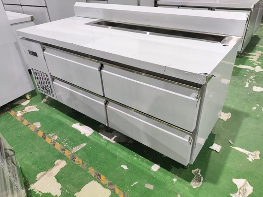 Commerciële koelkast 4 laden met backsplash gepersonaliseerde keuken tafel
