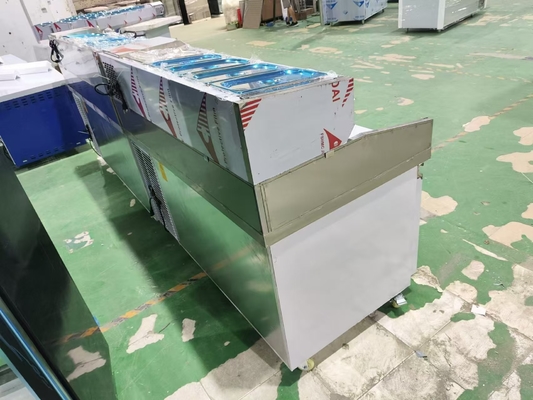 1.8M Salad werktafel 3 deuren onder de toonbank gekoelde pizza bereiding tafel met top display