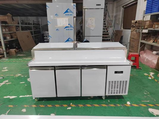 American Type Salad Counter Table Commercial Sandwich / Salad Koelkast Roestvrij staal Keukenapparatuur