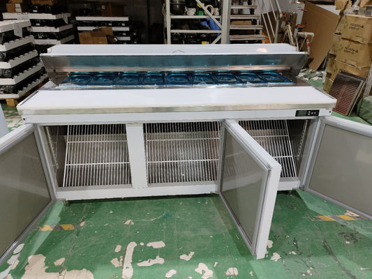 American Type Salad Counter Table Commercial Sandwich / Salad Koelkast Roestvrij staal Keukenapparatuur