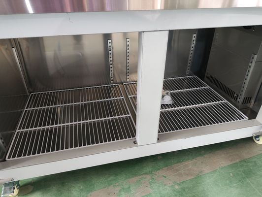 Onder-de-toonbank koelkast voor restaurant commerciële werktafel met glazen deur