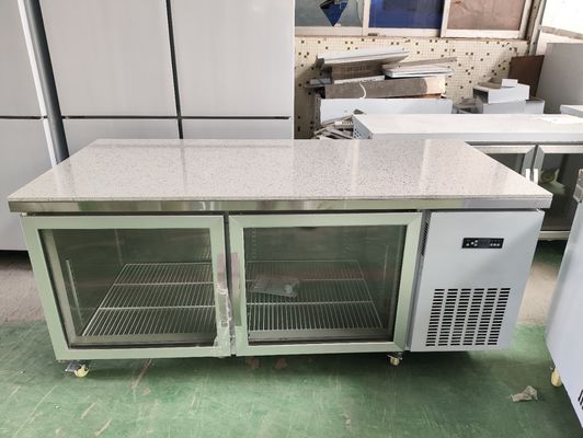 Onder-de-toonbank koelkast voor restaurant commerciële werktafel met glazen deur