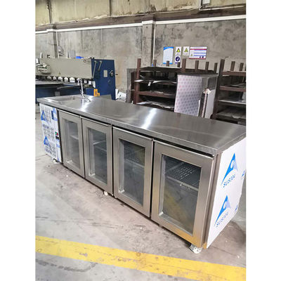 Commerical 2.4m 8ft onder Tegenbarijskast 4 Glasdeur