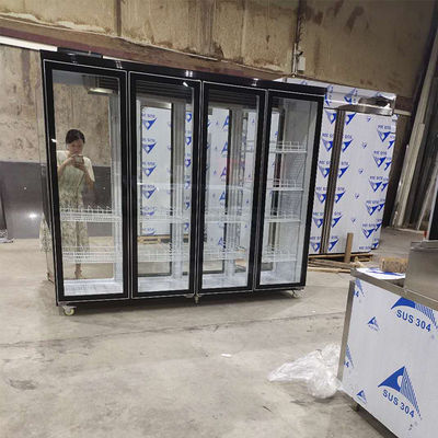 2500L bereik in de Koelere 4 Ijskast van de Glasdeur voor Gemakopslag