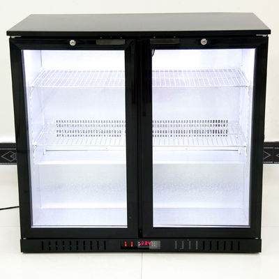208L ventilator die Dubbele Achter de Barkoeler van de Glasdeur met Zwarte Kleur koelen