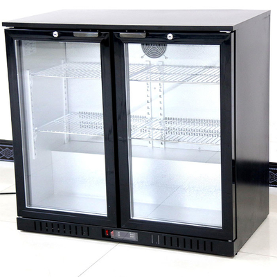 De dubbele Commerciële Achterbar Koelere 208L 190W van de Glasdeur met Ventilator het Koelen
