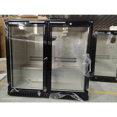 De dubbele Commerciële Achterbar Koelere 208L 190W van de Glasdeur met Ventilator het Koelen