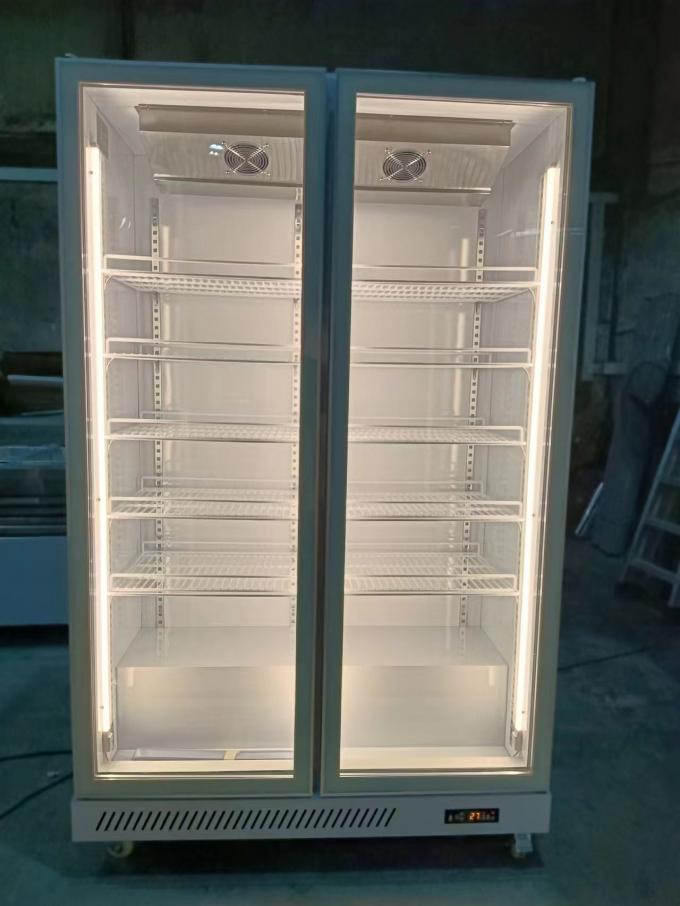 1000L commerciële glazen deurkoeler met R290 koelmiddel Verticale koelkast 0